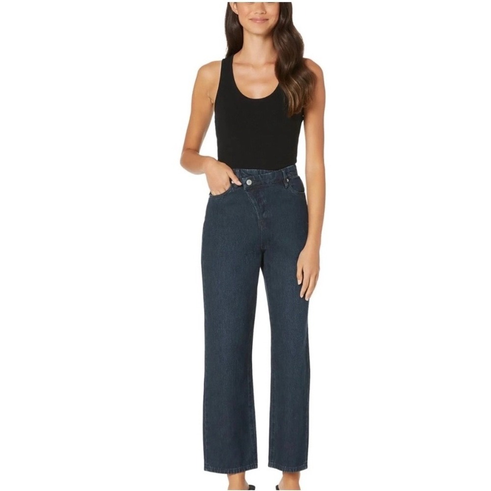 BLANKNYC The Baxter Ribcage Straight Leg‎ Crossover Waist Jeans Dark Wash 28 NEW